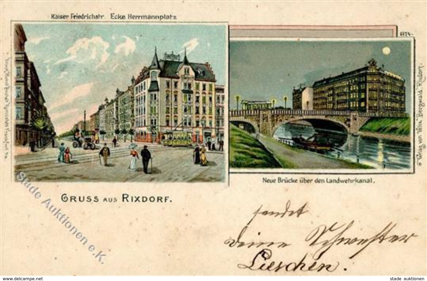 Rixdorf (1000) Kaiser Friedrichstraße Hermannplatz Straßenbahn Landwehrkanal  1900 I-II - Cameroun