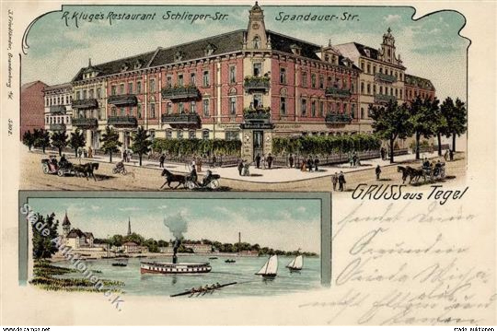 Tegel (1000) Gasthaus R. Kluge Schlieper Straße Spandauer Straße  Lithographie 1904 I-II - Cameroun