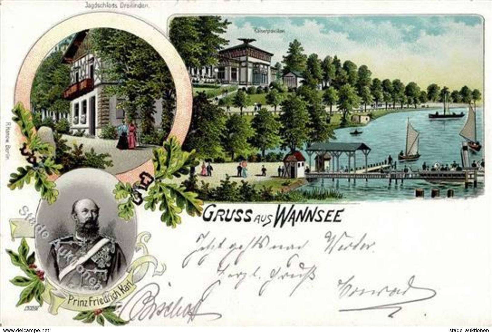 Wannsee (1000) Gasthaus Kaiserpavillon Jagdschloss Dreilinden Prinz Friedrich Karl  1904 I-II - Cameroon