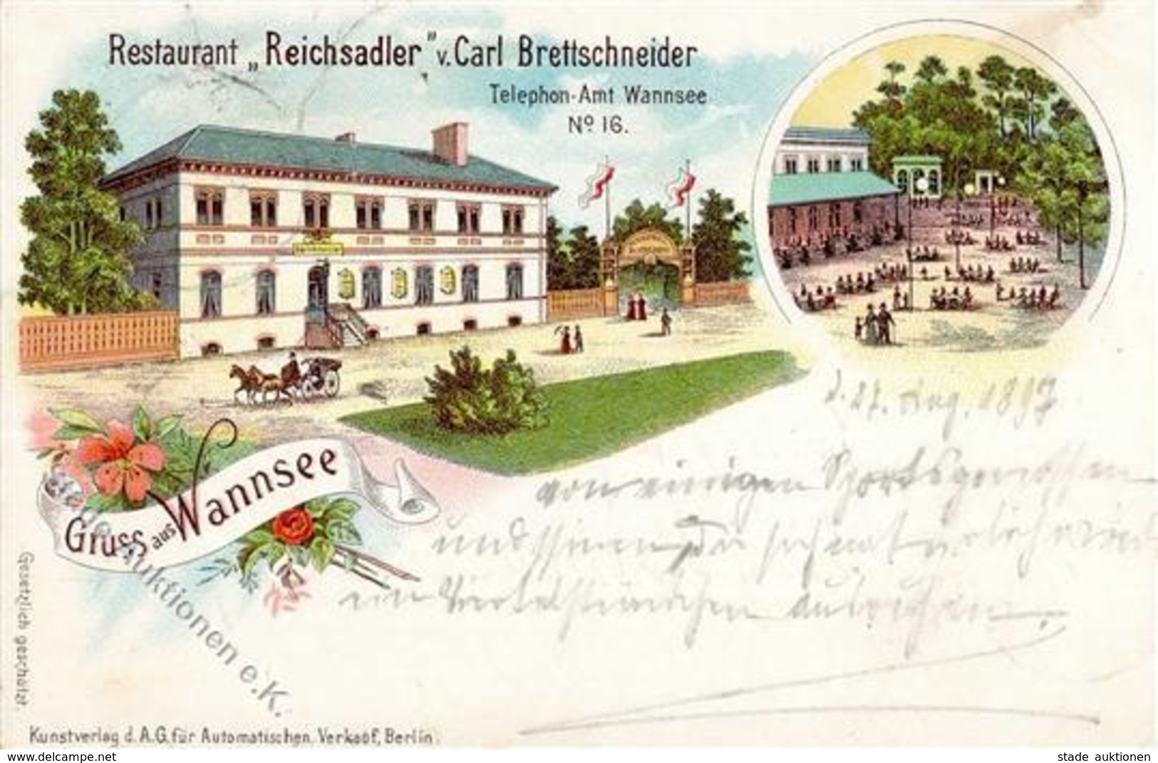 Wannsee (1000) Gasthaus Reichsadler Carl Brettschneider 1897 II (Stauchung) - Cameroon