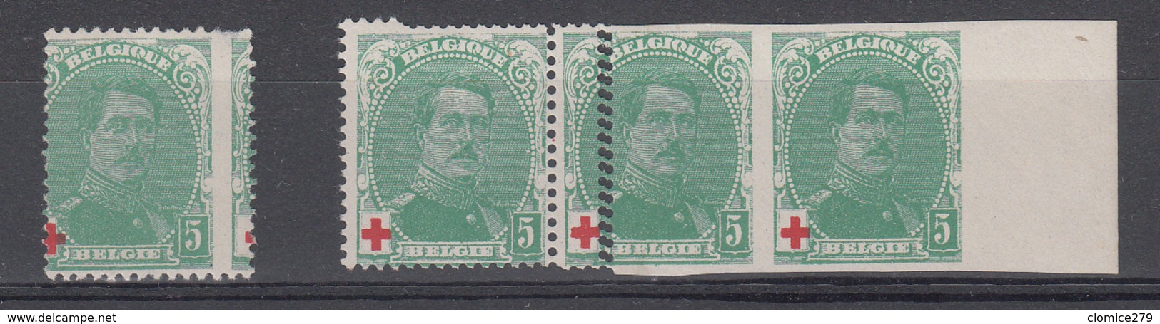 Lt Lot De Timbres   N°  129  Pas De Charnière    Xx Dentelure Déplacée - 1914-1915 Croix-Rouge