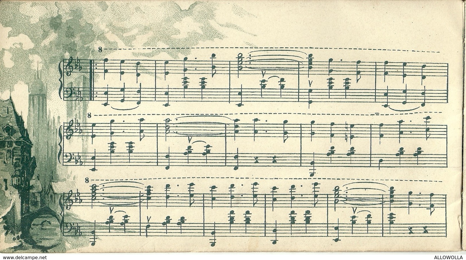 3388 "1895-CALENDRIER MUSICAL ARTISTIQUE"OMAGGIO AI CLIENTI DELL'EMPORIO GASTRON. BAIARDINI-TORINO-14 PAG.  ORIGINALE