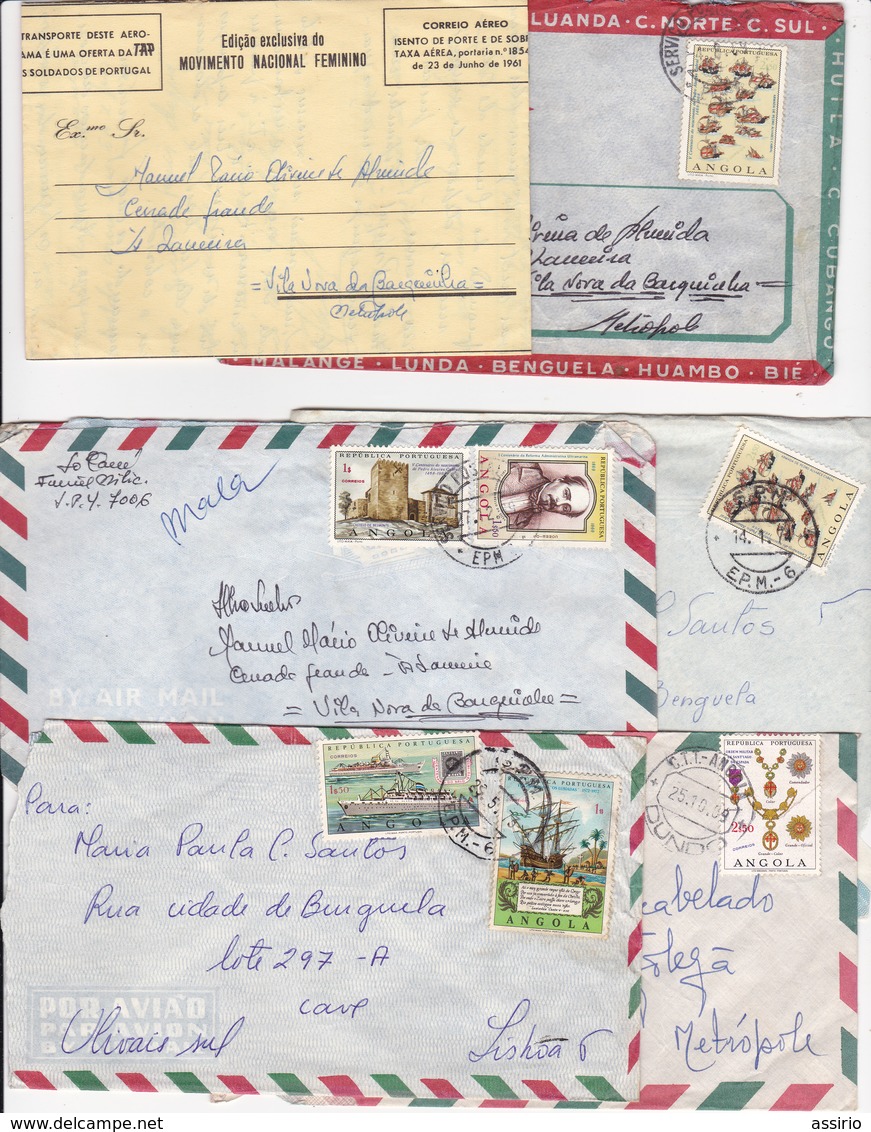 Portugal -Angola -7 Envelopes + 3 Aerogramas - Angola