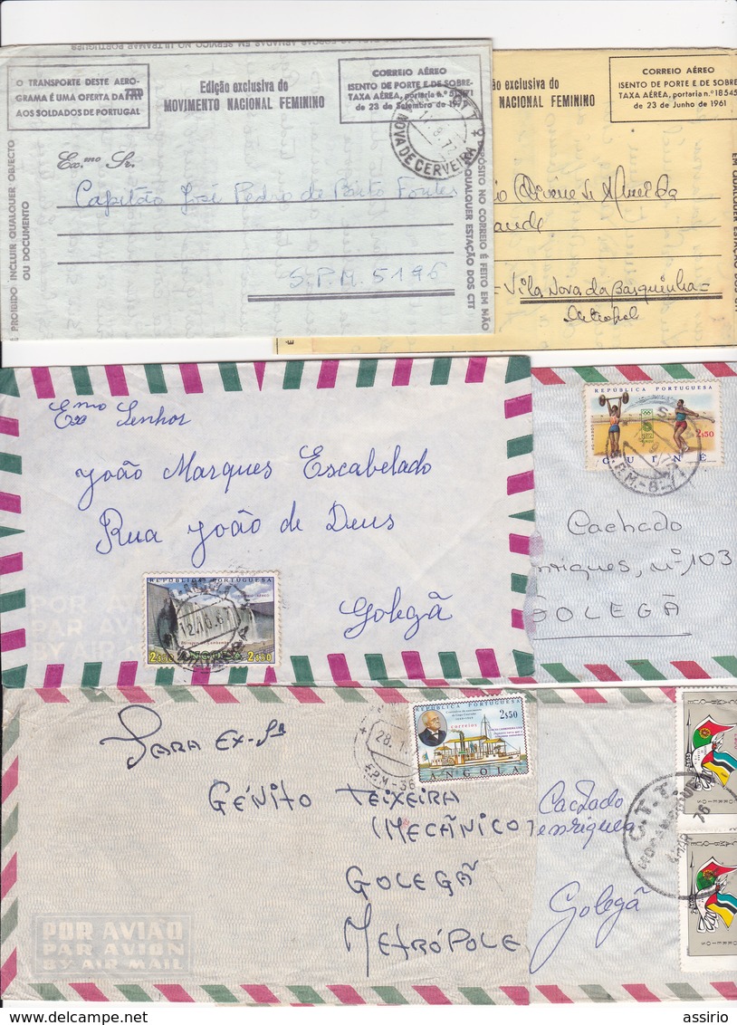 Portugal -Angola -7 Envelopes + 3 Aerogramas - Angola