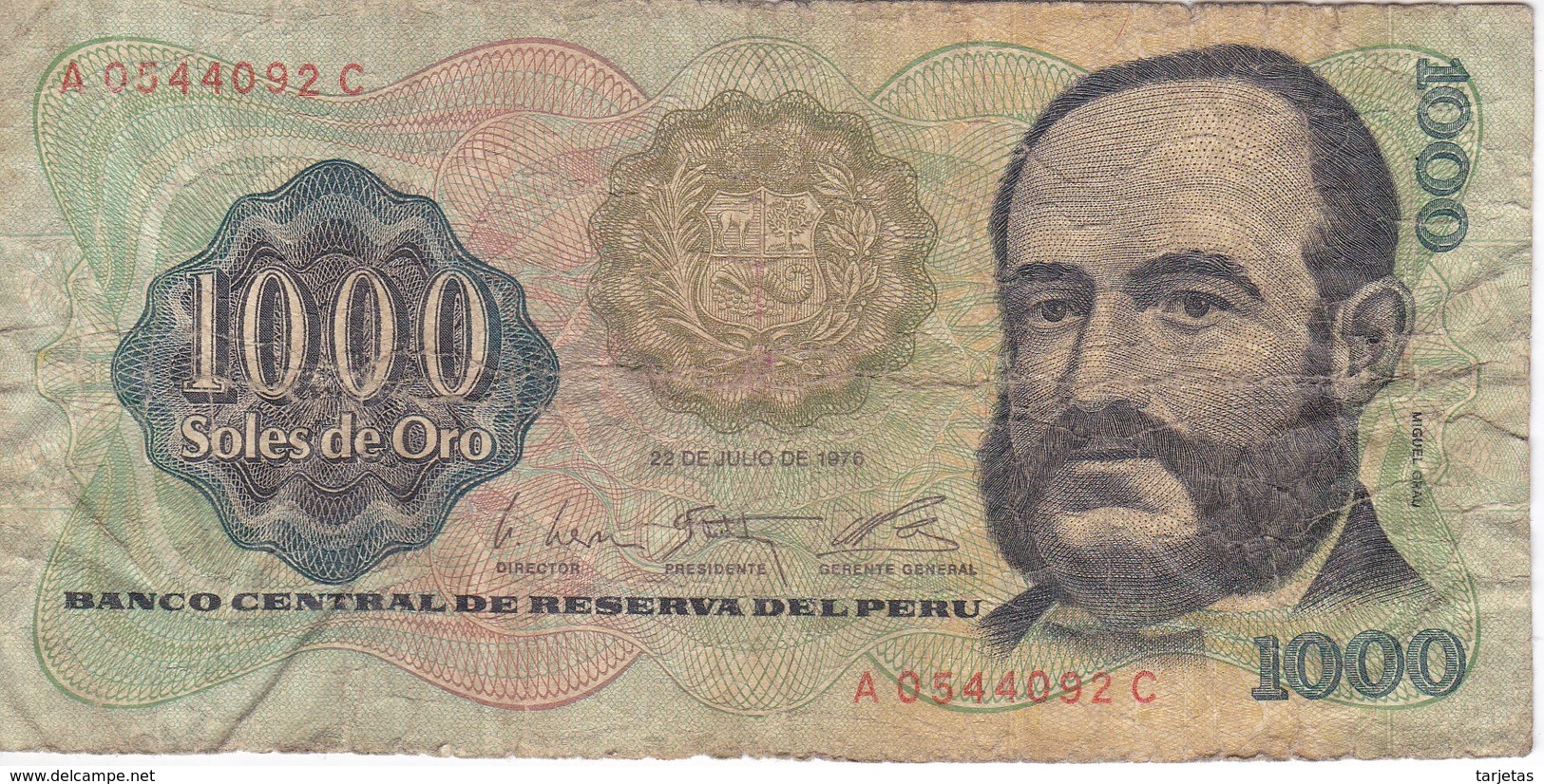 BILLETE DE PERU DE 1000 SOLES DE ORO DEL AÑO 1976 (BANKNOTE) - Perú