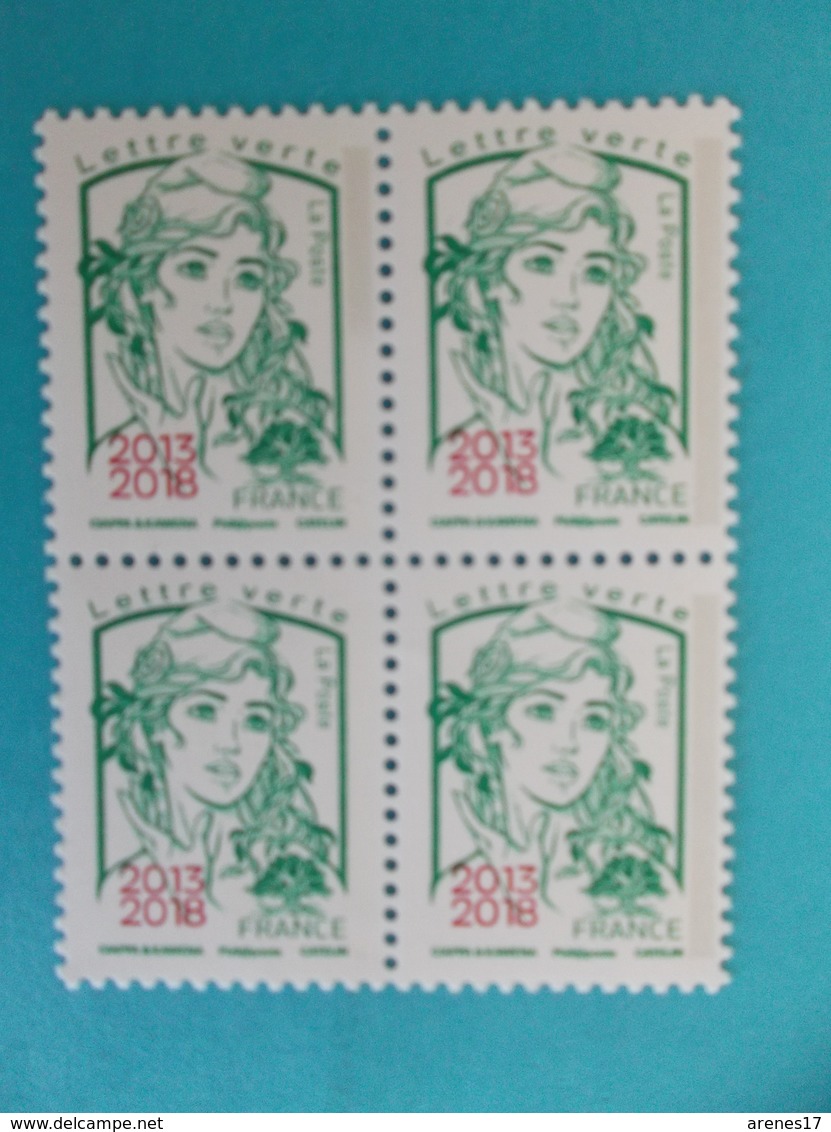 TIMBRE : No: 5235 , MARIANNE Et La JEUNESSE,surchargées 2013-2018 Bloc De 4, XX,timbres En Bon état - 2013-2018 Marianne (Ciappa-Kawena)