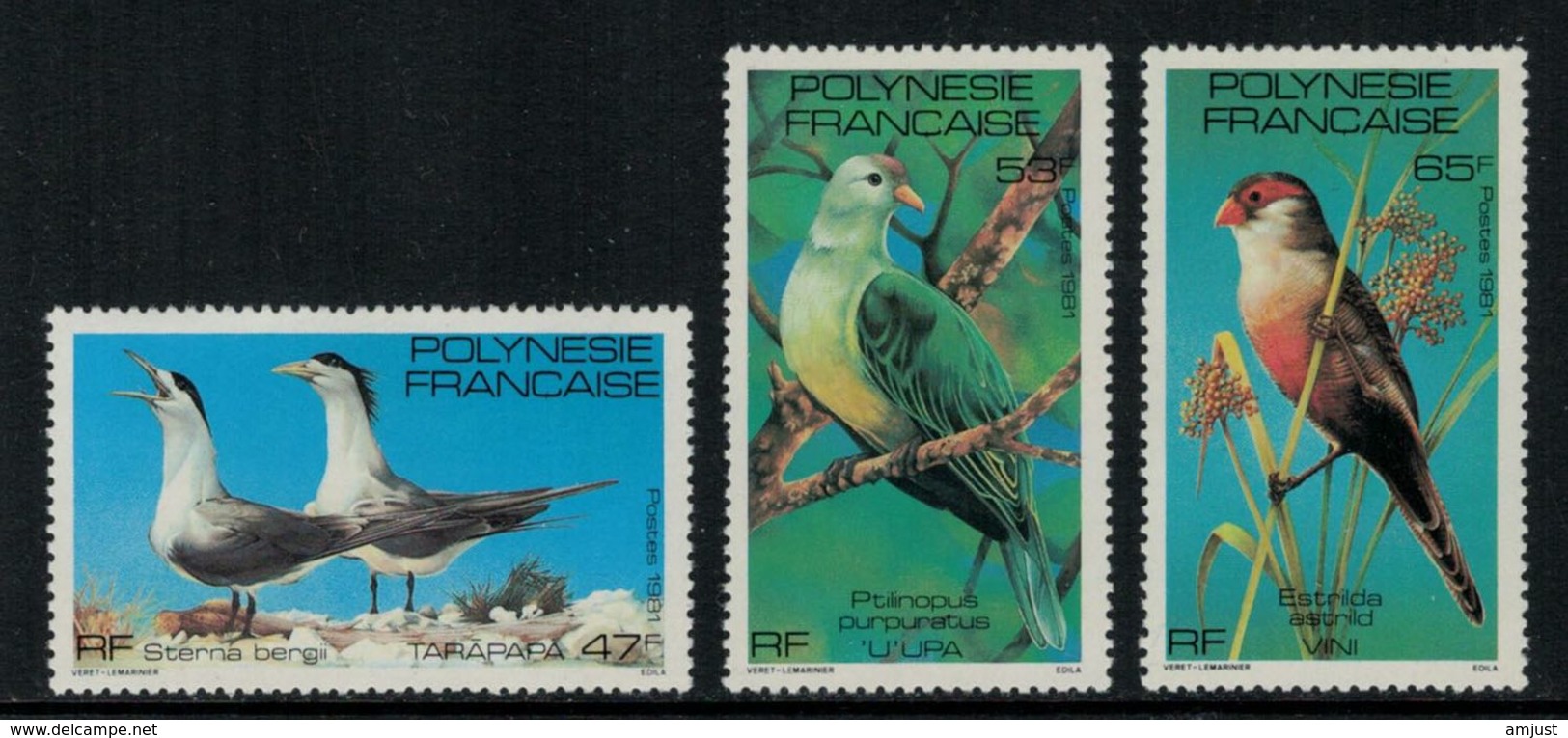 Polynésie Française // Poste Aérienne // 1981 Oiseaux Timbres Neufs** MNH Y&T No.168-170 - Unused Stamps