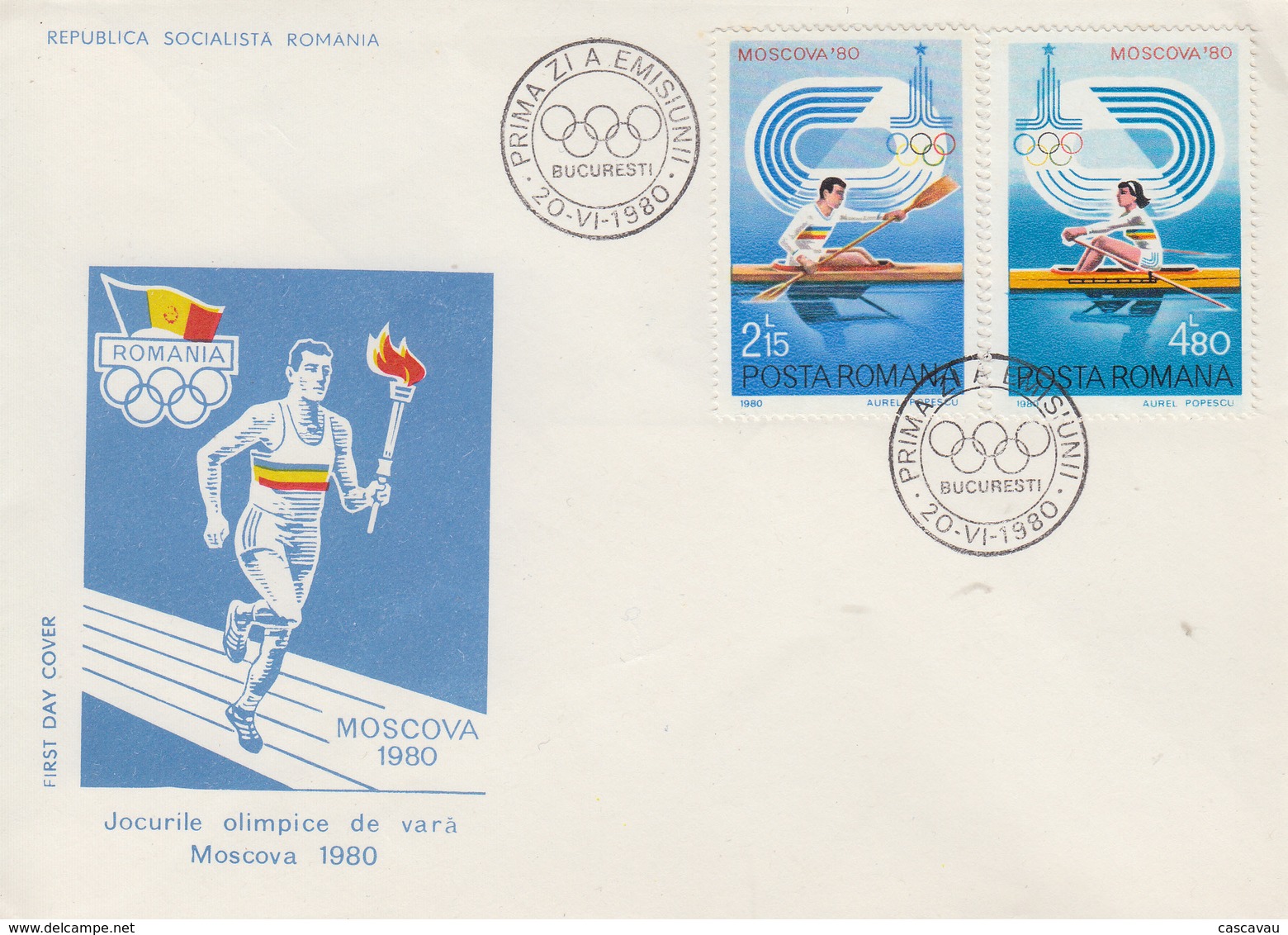 Enveloppe  FDC  1er  Jour    ROUMANIE     Jeux  Olympiques   MOSCOU    1980 - Summer 1980: Moscow