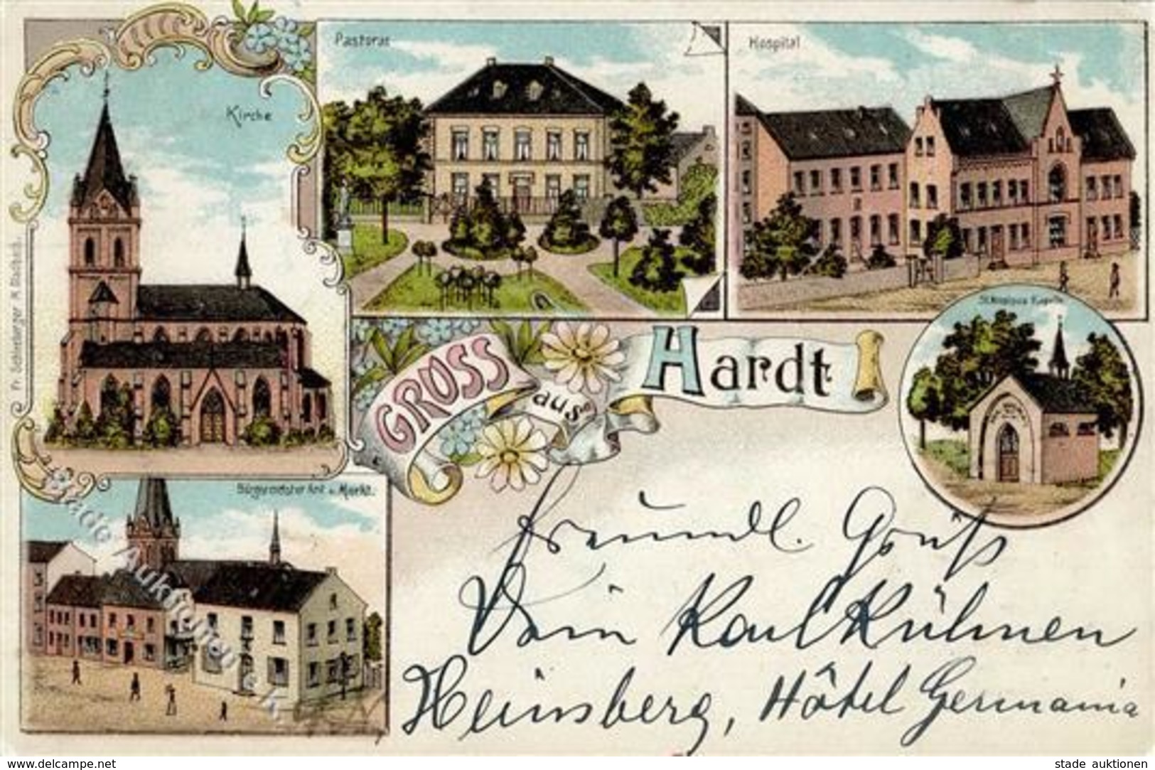 Hardt (5439) Krankenhaus Rathaus Lithographie 1899 II (Stauchung) - Kamerun