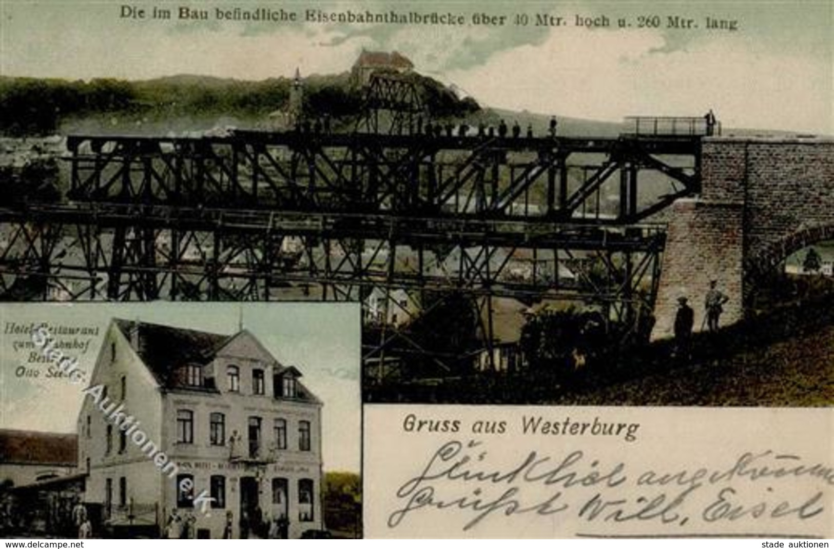 Westerburg (5438) Gasthaus Hotel Zum Bahnhof Bau Der Eisenbahnthalbrücke I-II - Kamerun