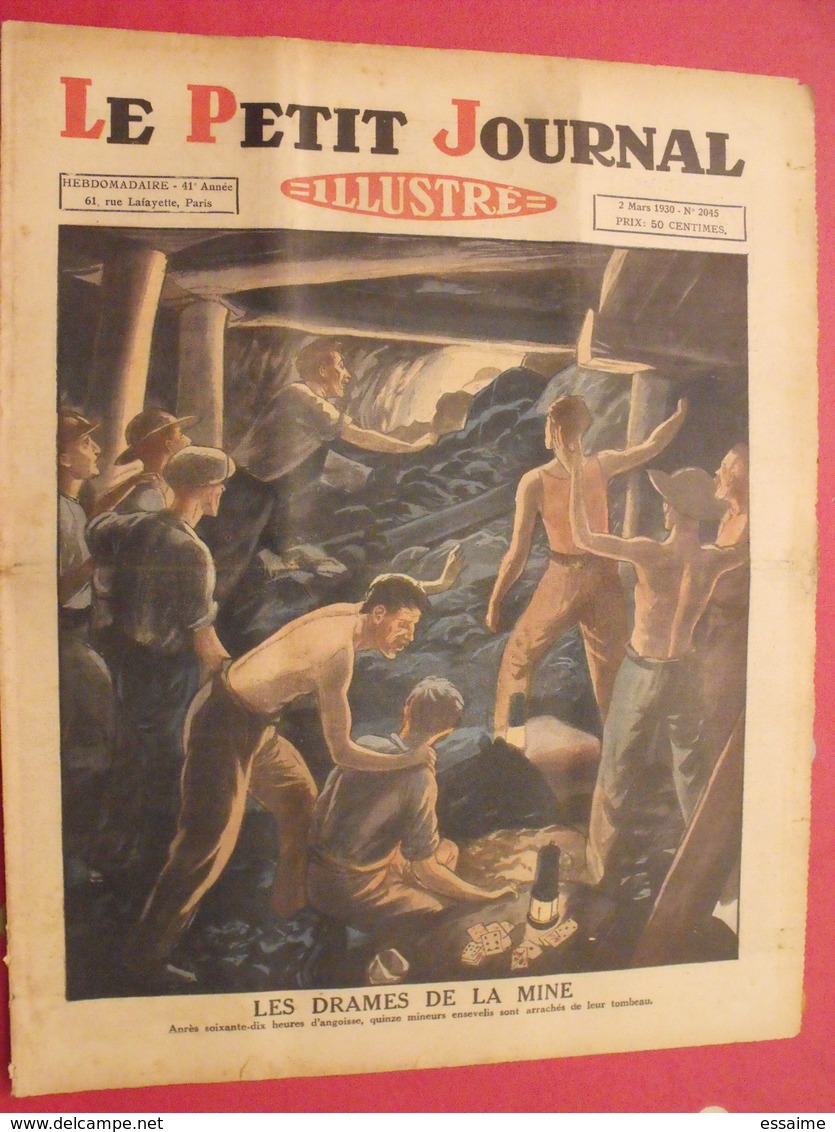 6 n° "le petit journal illustré" janvier-mars 1930. crime taxi mutinerie forçats rugby mine drame tonkin soviets