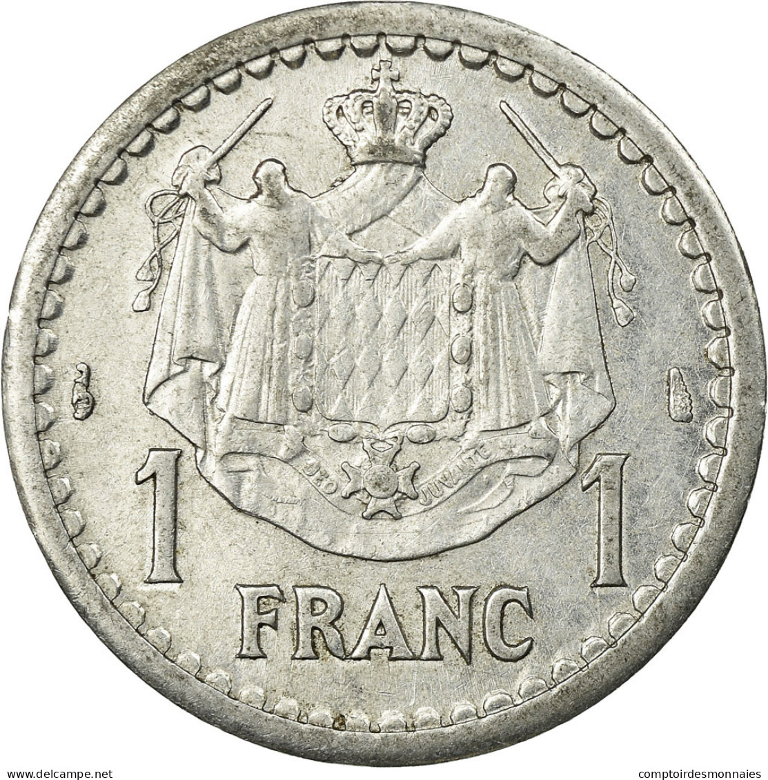 Monnaie, Monaco, Louis II, Franc, Undated (1943), Poissy, TTB+, Aluminium - 1922-1949 Louis II