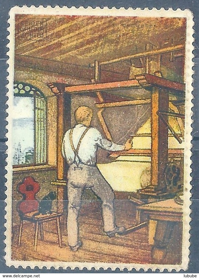 Vignette  "Seiden Grieder - Handwebstuhl"          Ca. 1920 - Autres & Non Classés
