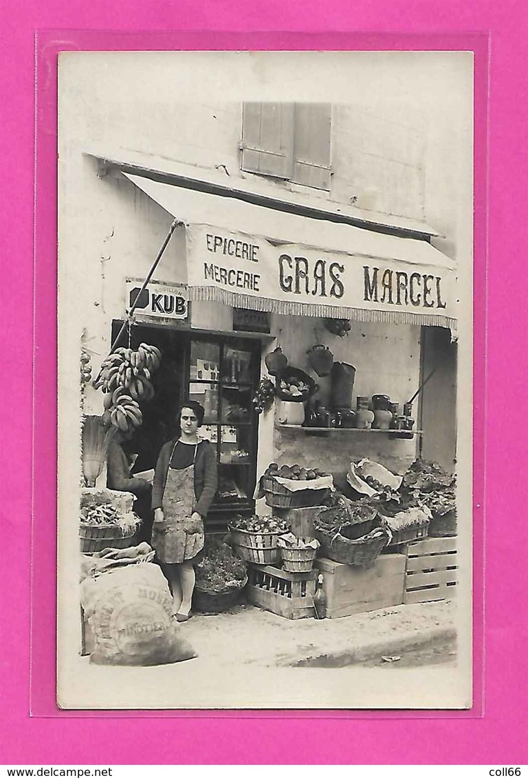 66 Prades RRRARE Epicerie Mercerie Gras Michel Carte--photo Boutique Animée 68 Route Nationale - Prades