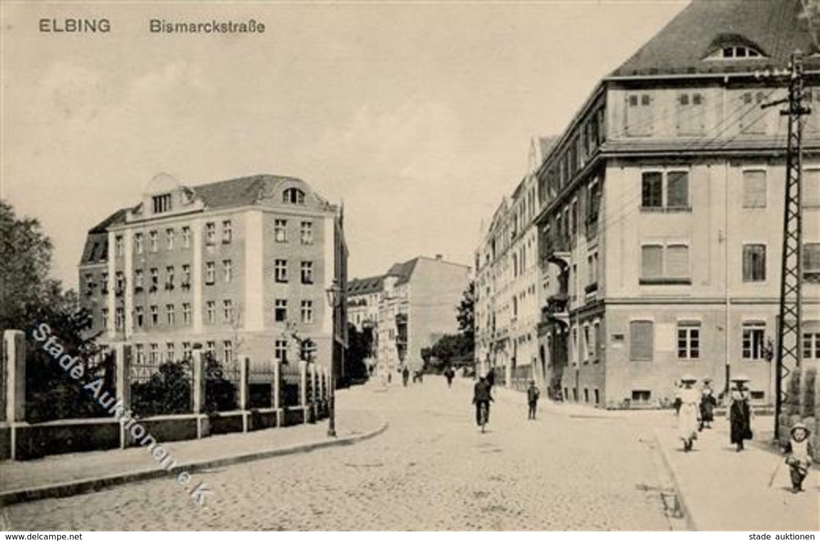 Elbing Bismarckstraße Ansichtskarte 1916 I-II (Stauchung) - Kameroen