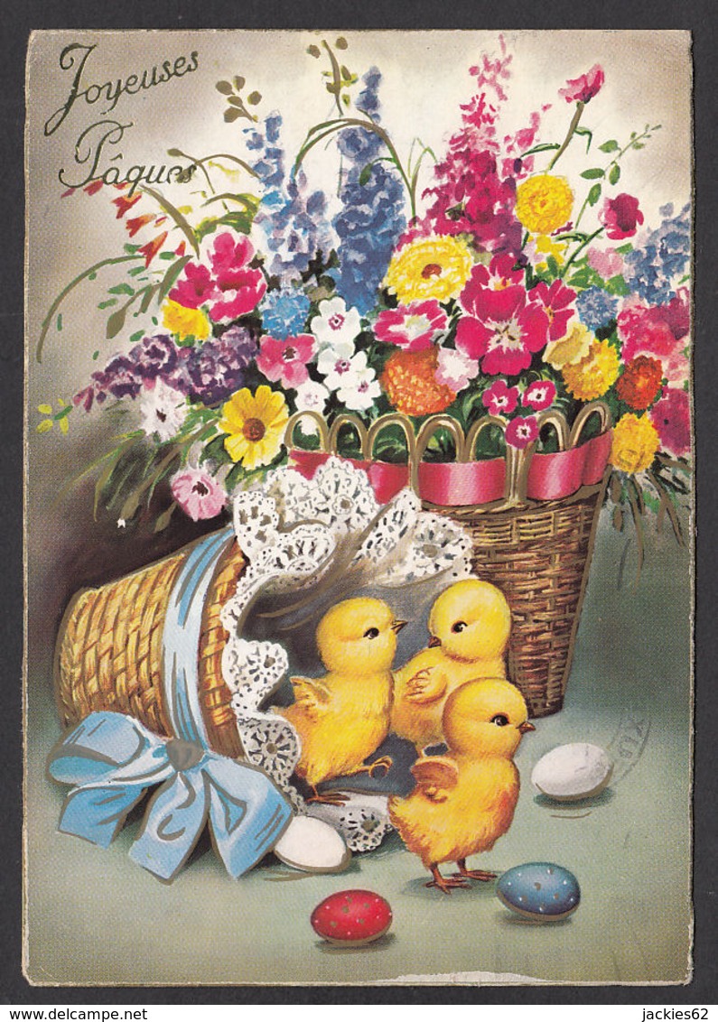 96452/ PAQUES, Poussins, Fleurs Et Oeufs - Easter