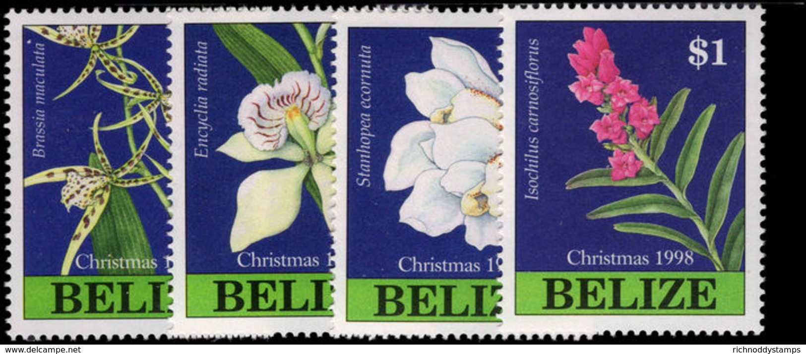 Belize 1998 Christmas. Orchids Unmounted Mint. - Belize (1973-...)