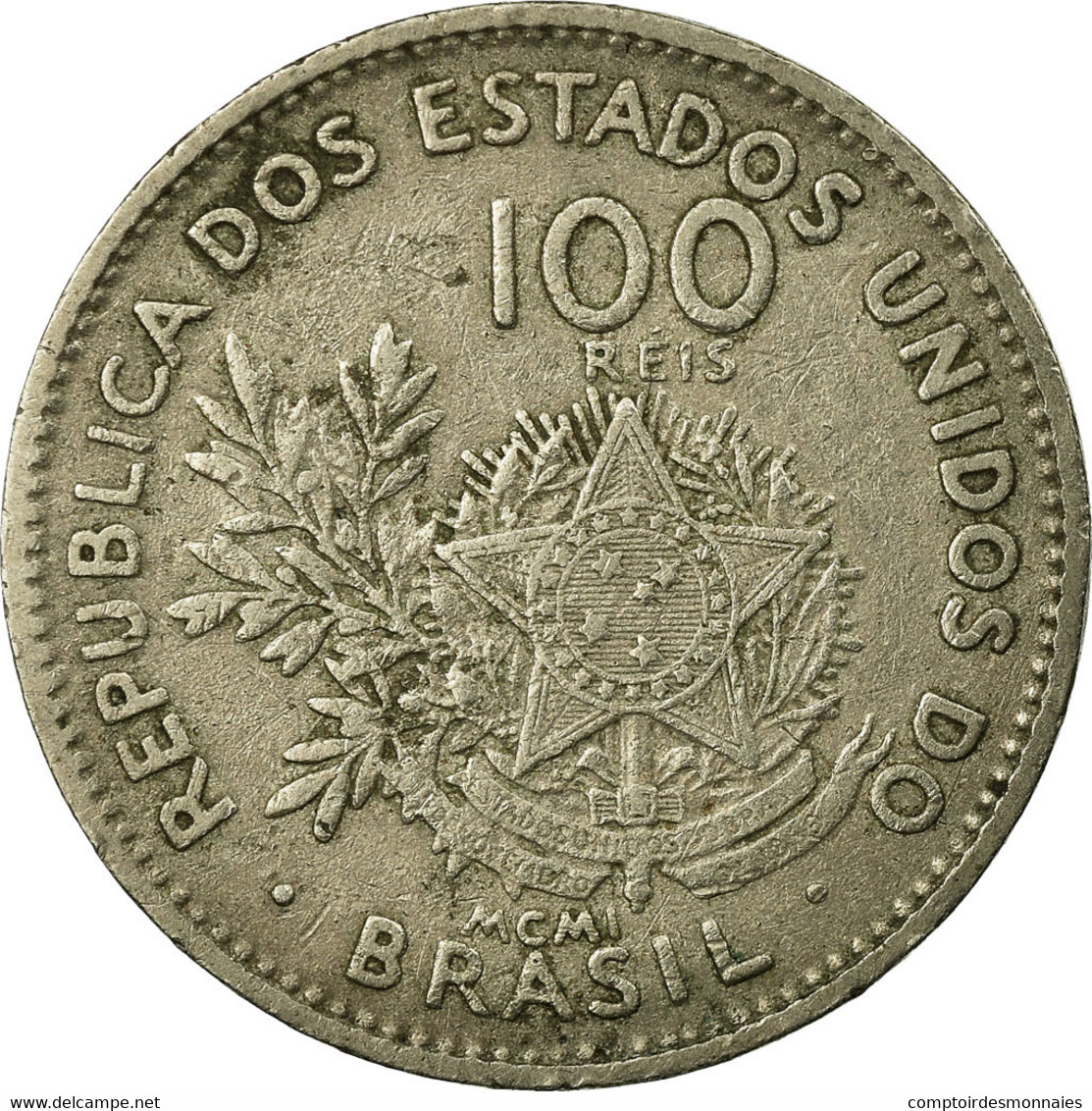 Monnaie, Brésil, 100 Reis, 1901, TB+, Copper-nickel, KM:503 - Brésil