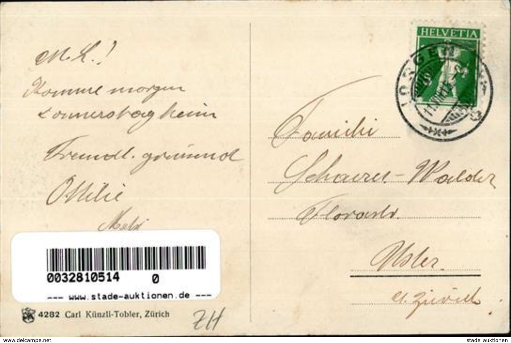 Horgen (8810) Schweiz Bank Postamt 1915 I-II - Camerún