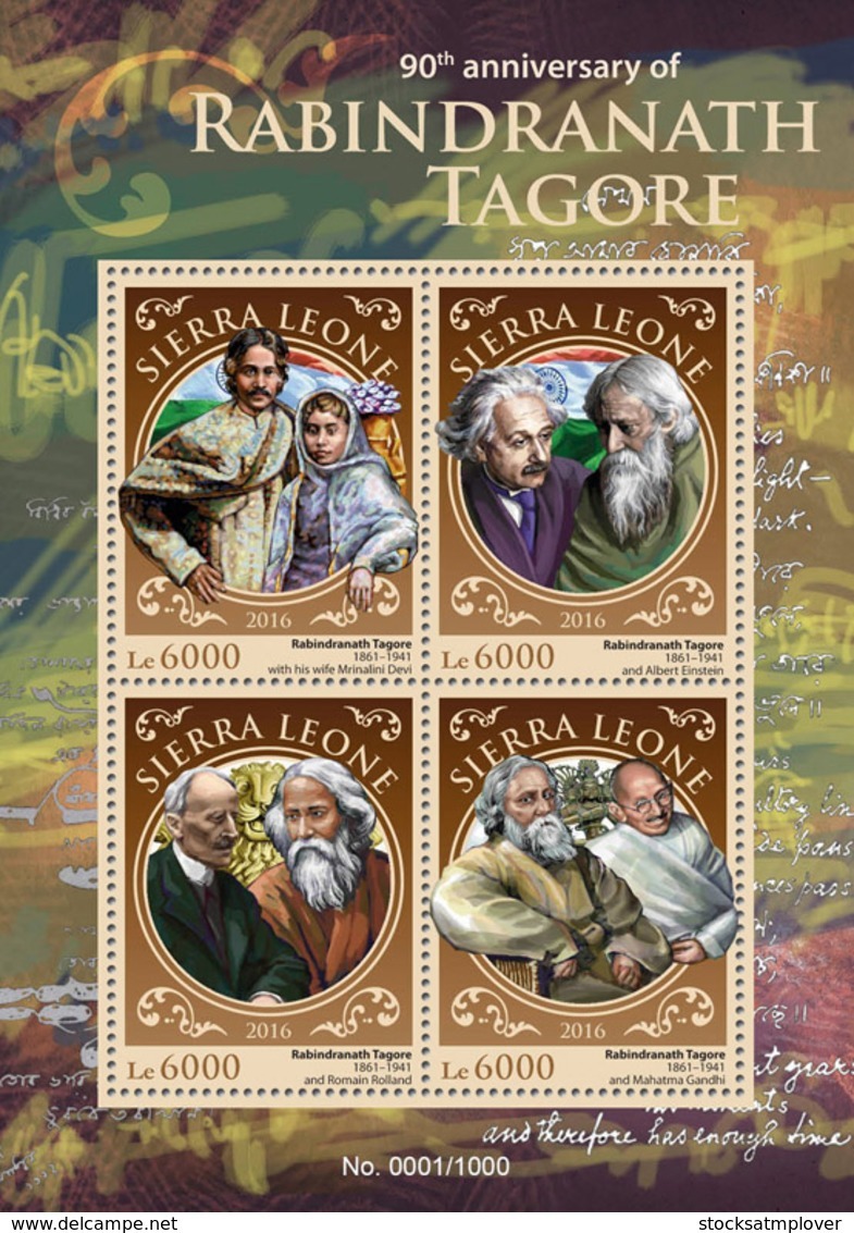 Sierra Leone 2016 Rabindranath Tagore , Mahatma Gandhi - Sierra Leone (1961-...)