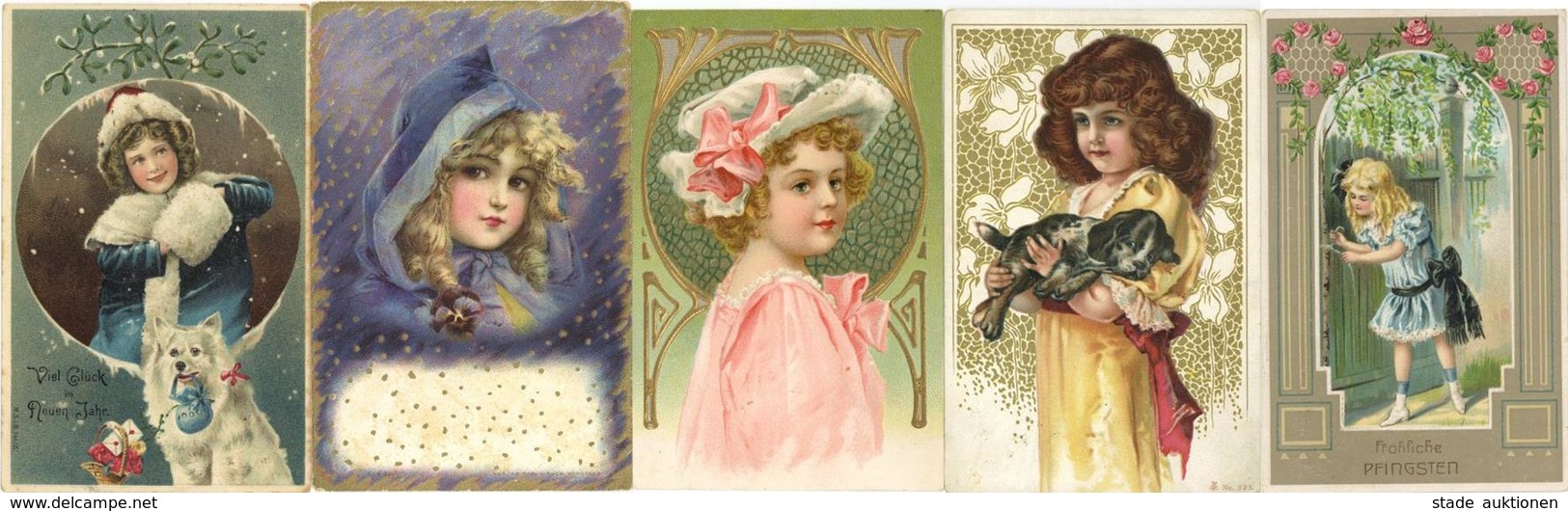 Kinder Album Mit über 140 Künstler-Karten Und Prägelithos Circa 1900 Bis 1915 I-II - Ohne Zuordnung
