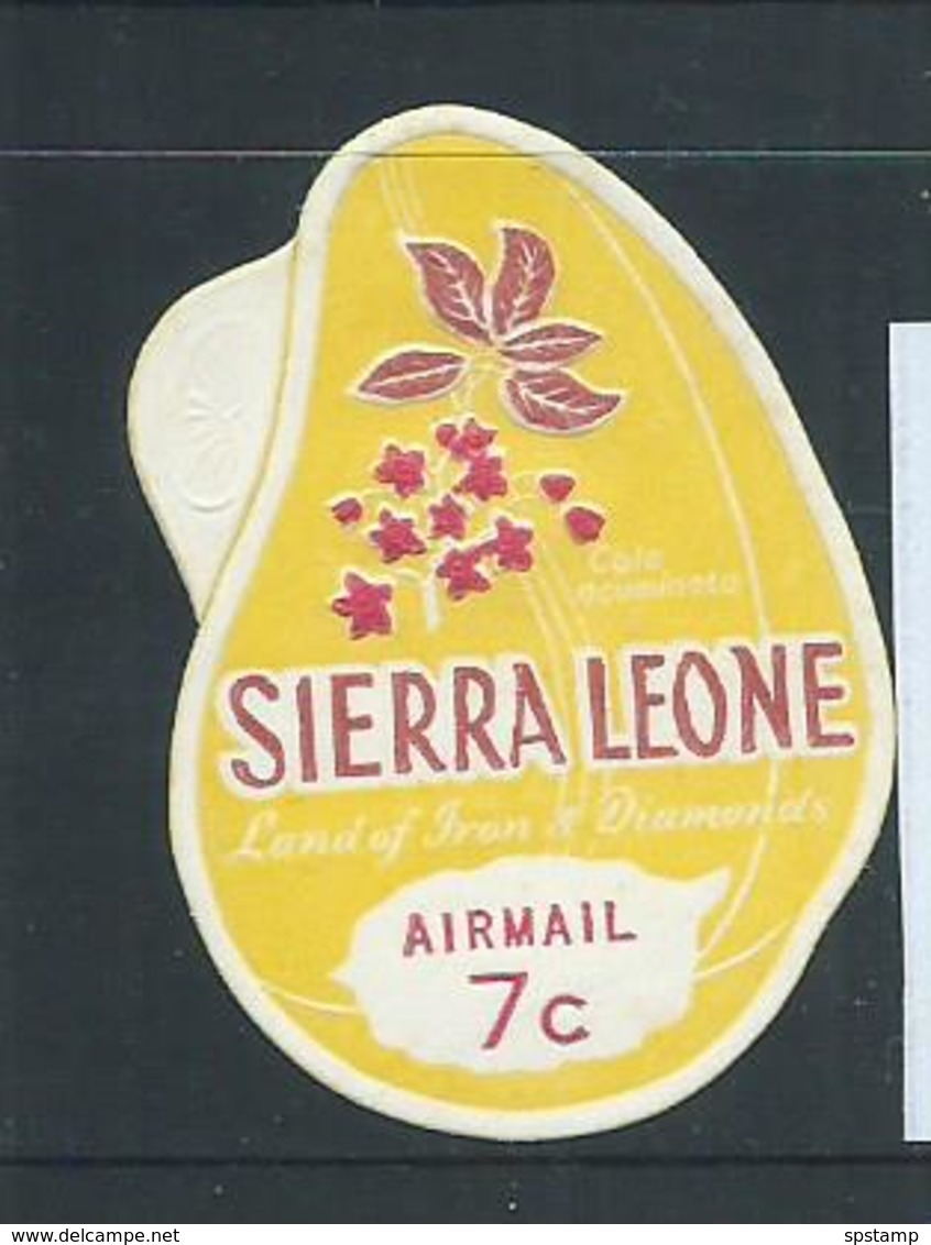 Sierra Leone 1968 Cola Nut Self Adhesive 7c Airmail Plain Back MNH - Sierra Leone (1961-...)