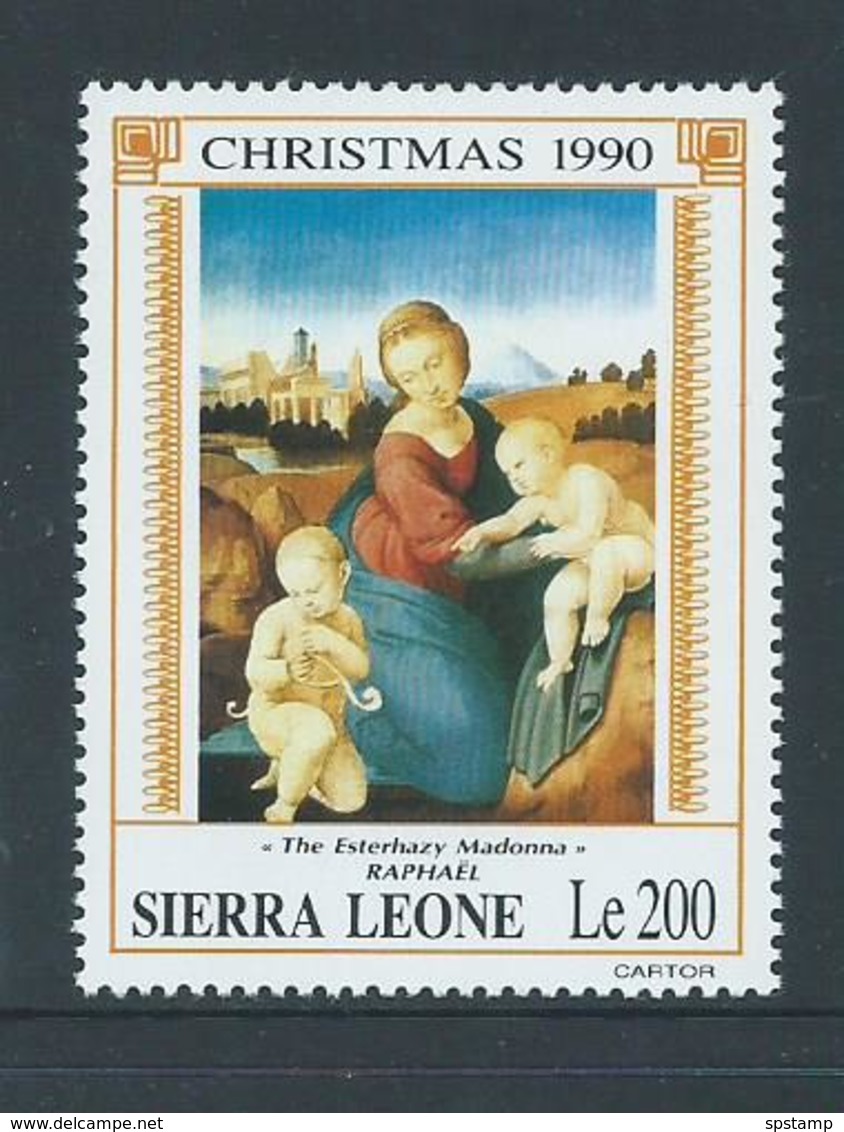 Sierra Leone 1990 200 Le Christmas Single Raphael Painting MNH - Sierra Leone (1961-...)