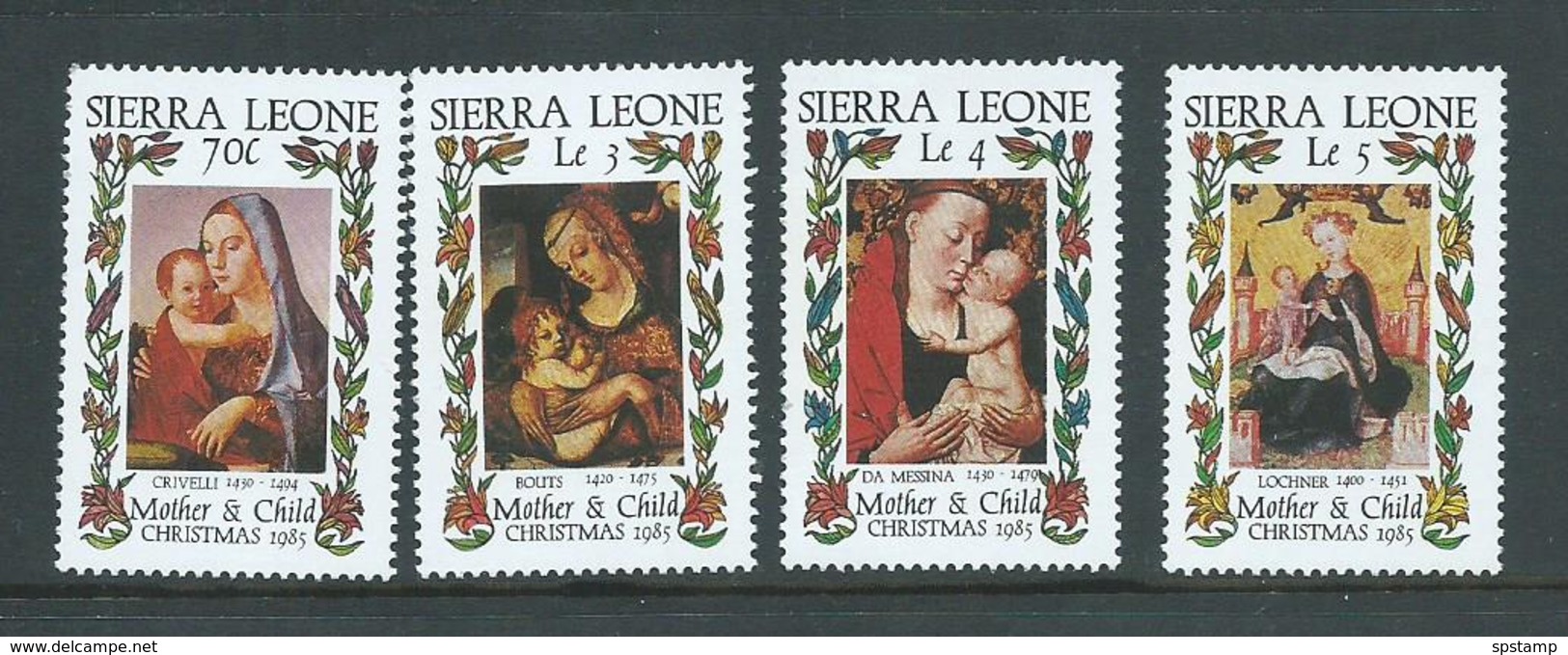 Sierra Leone 1985 Christmas Paintings Set 4 MNH - Sierra Leone (1961-...)