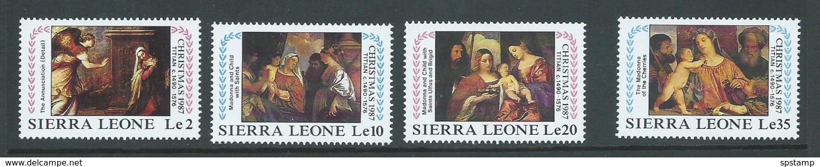 Sierra Leone 1987 Christmas Paintings Set 4 MNH - Sierra Leone (1961-...)