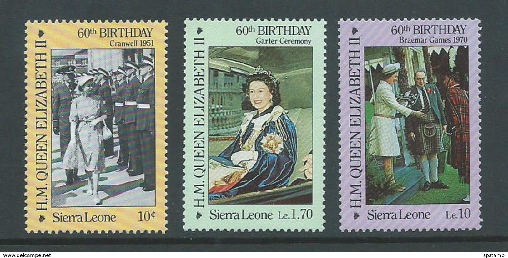 Sierra Leone 1986 QEII 60th Birthday Set 3 MNH - Sierra Leone (1961-...)