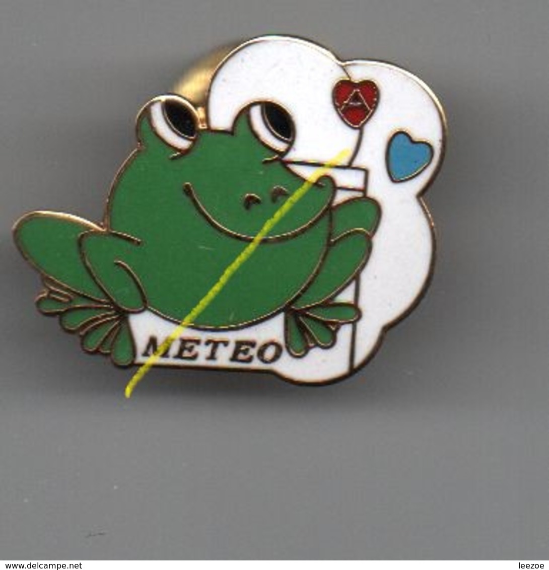 Pin's Météo, Grenouille Verte Par Lmi-paris,dos Doré  ....BT11 - Medien