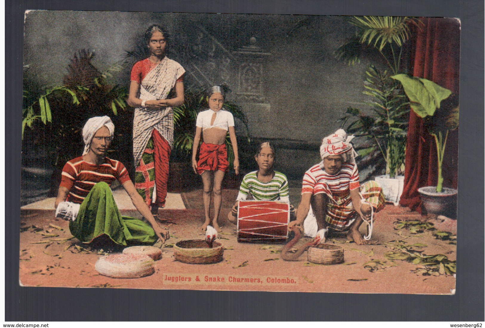 CEYLON Colombo -Jugglers And Snake Charmers Ca 1910 OLD POSTCARD - Sri Lanka (Ceylon)