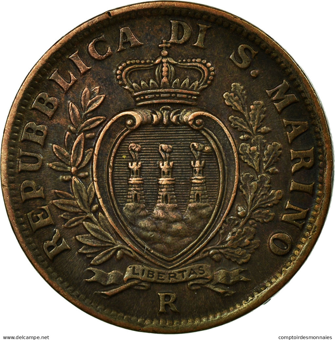 Monnaie, San Marino, 5 Centesimi, 1935, Rome, SUP, Bronze, KM:12 - Saint-Marin