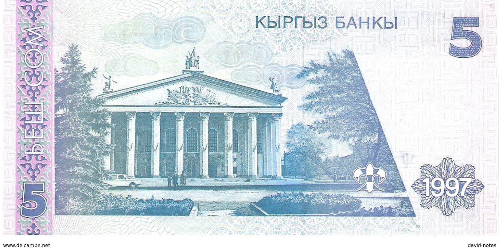 Kyrgyzstan - Pick 13 - 5 Som 1997 - Unc - Kirghizistan