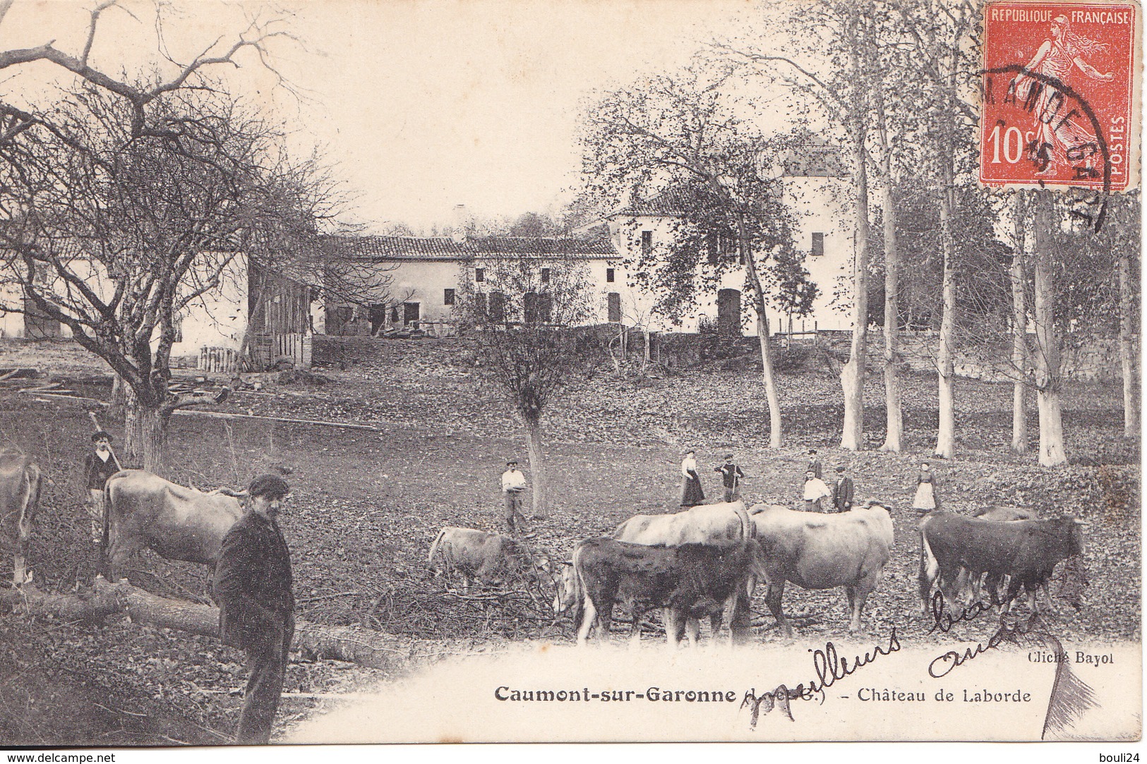 AVIT18-  CAUMONT SUR GARONNE EN LOT ET GARONNE CHATEAU DE LABORDE PAYSAN ET SES VACHES CPA  CIRCULE - Other & Unclassified