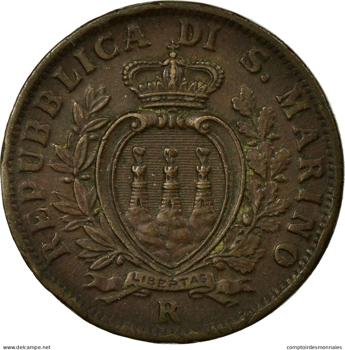Monnaie, San Marino, 10 Centesimi, 1935, Rome, SUP, Bronze, KM:13 - Saint-Marin