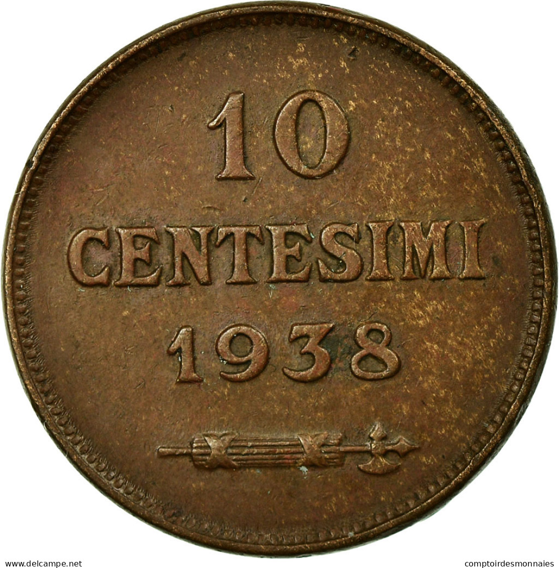 Monnaie, San Marino, 10 Centesimi, 1938, Rome, SUP, Bronze, KM:13 - Saint-Marin