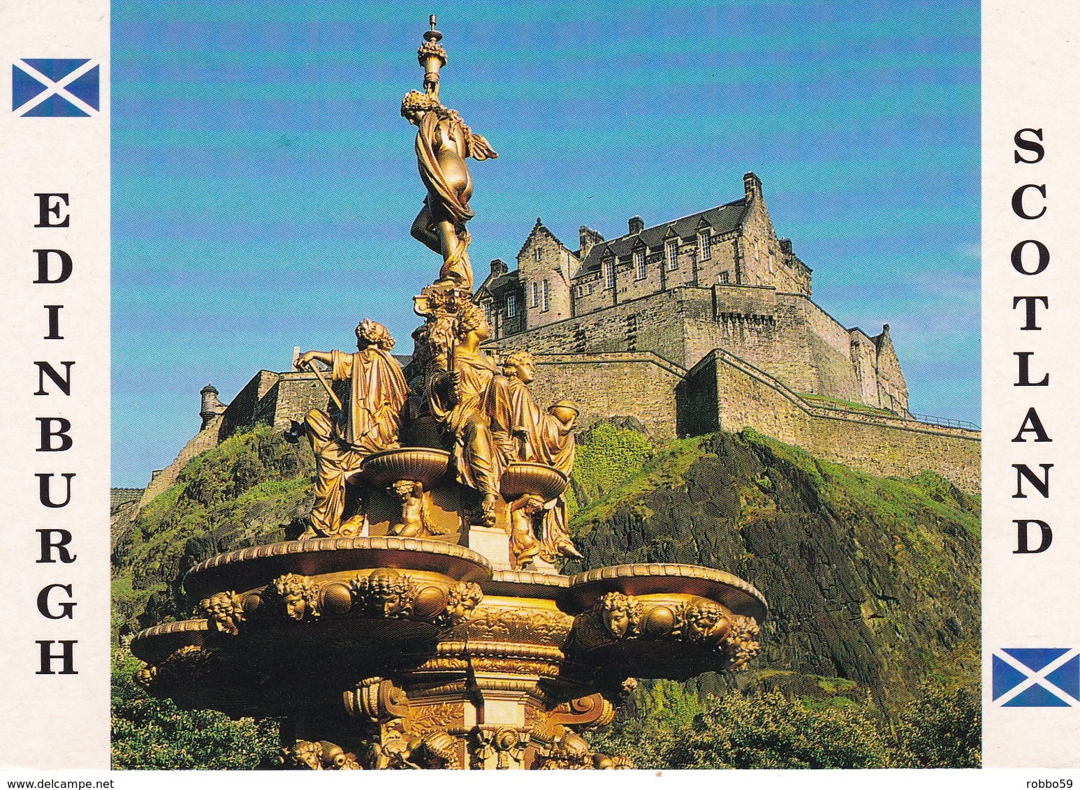 Scotland Edinburgh Ross Fountain To Princess Street Gardens Postcard Unused Good Condition - Midlothian/ Edinburgh