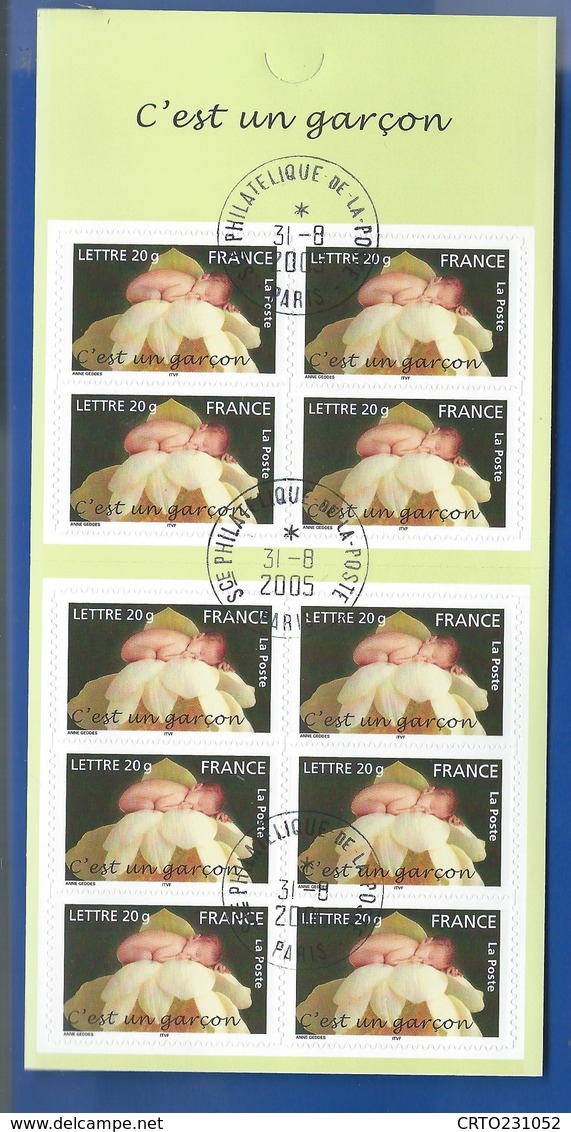 Carnet 10 Timbres C'est Un Garcon  N°BC 3805   Non Pliée  Oblitérés  Année 2005 - Other & Unclassified