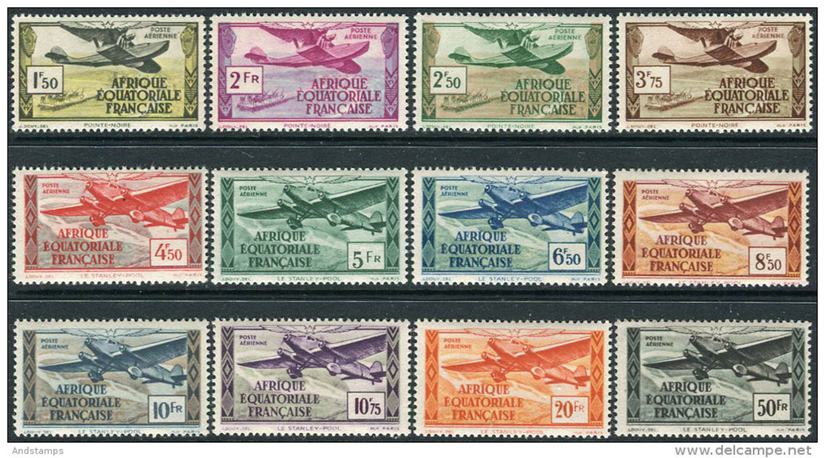 AEF 1943. Yvert P/A #30/41 MNH/Luxe. Airplanes. (Ts27) - Montgolfières