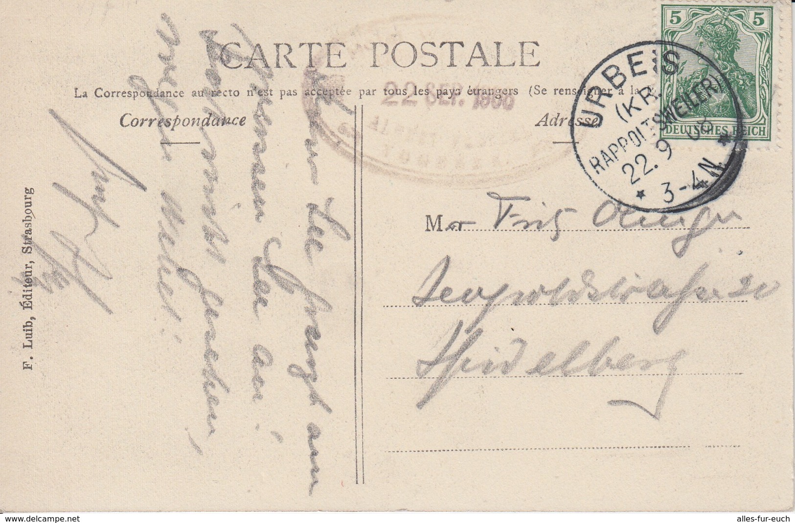 CP 1908 - Lac Noir - Orbey - Urbeis - Ribeauvillé - Rappoltsweiler - Haut-Rhin - France - Orbey