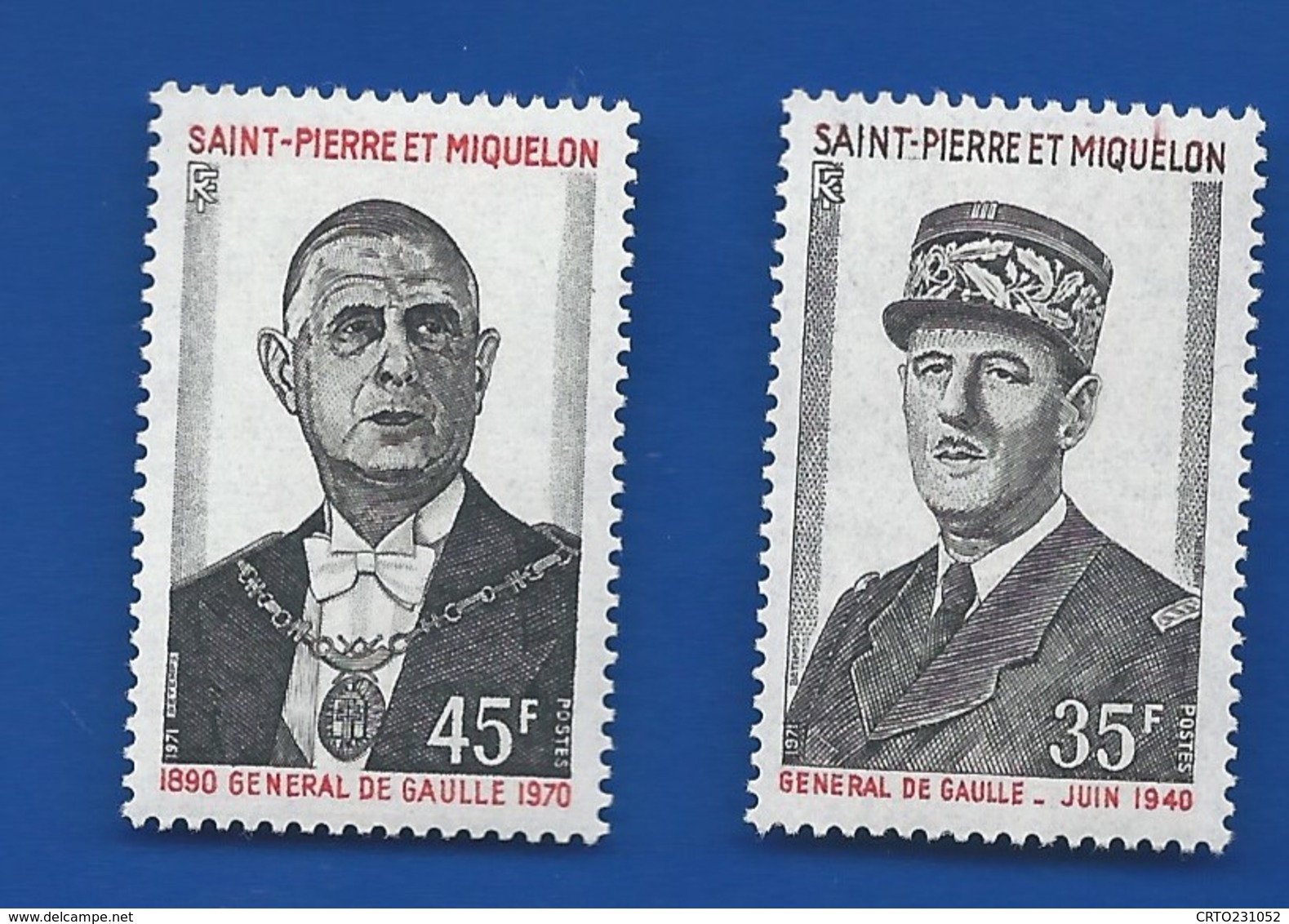 Timbre Général De Gaulle  SAINT PIERRE ET MIQUELON  N° 419/420 Neufs - De Gaulle (Generale)