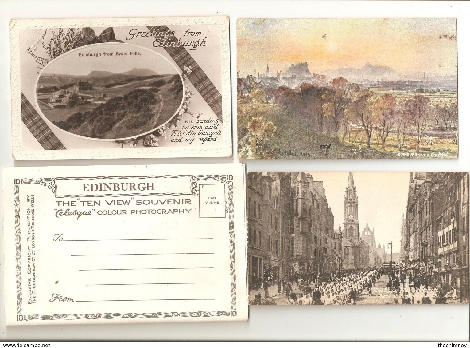 FOUR EDINBURGH SCOTLAND POSTCARDS ONE IS A LETTERCARD - Midlothian/ Edinburgh