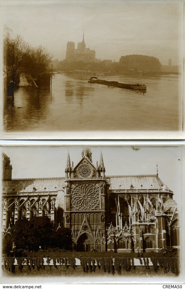 2 Photos De Notre Dame Paris Vers 1900 - Places