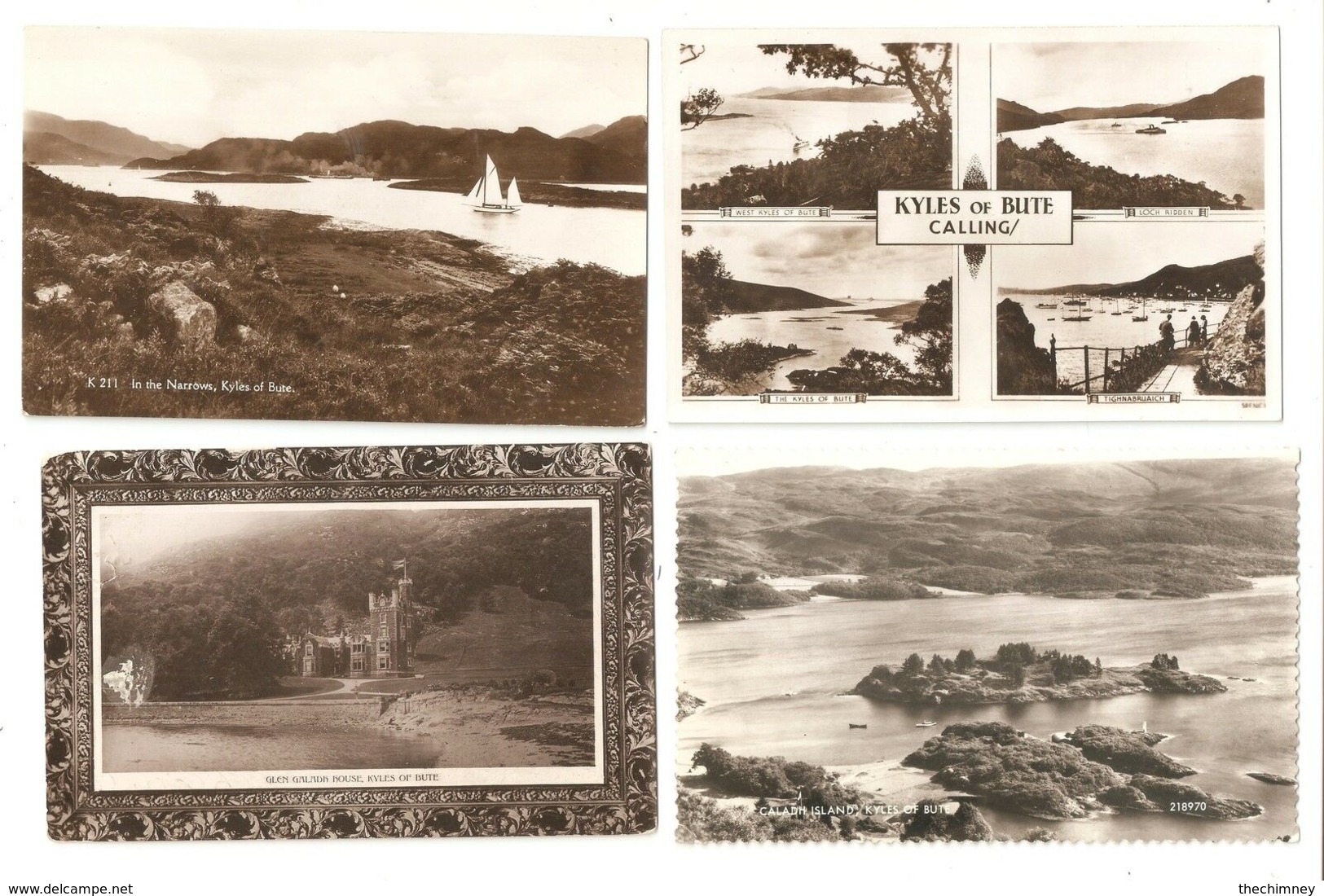 4 -FOUR THE KYLES OF BUTE AREA SCOTLAND  POSTCARDS - Bute