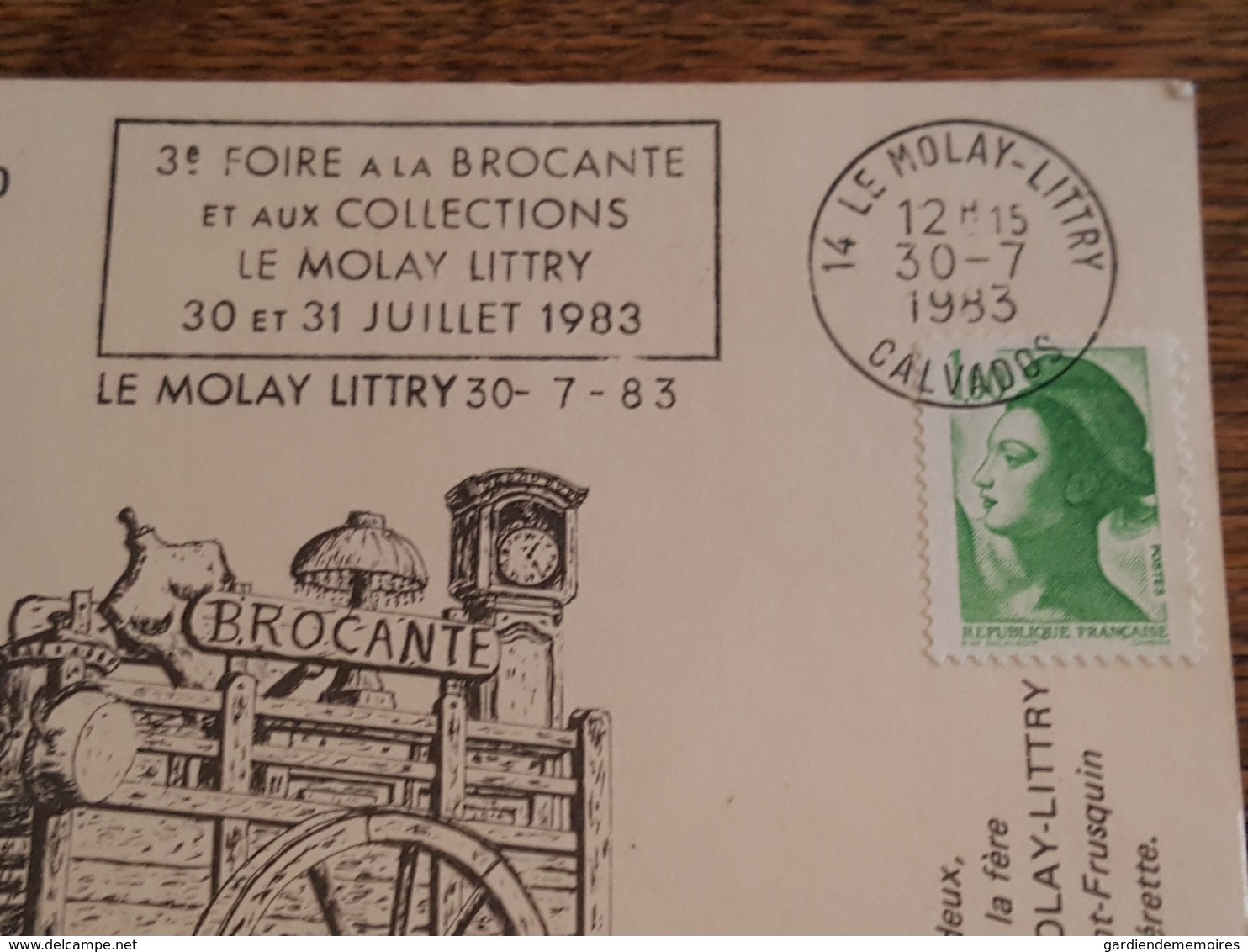 30.07.1983 Cachet Temporaire / Provisoire - Flamme Le Molay Littry, 3è Foire à La Brocante Et Aux Collections, R. Evrard - Matasellos Provisorios