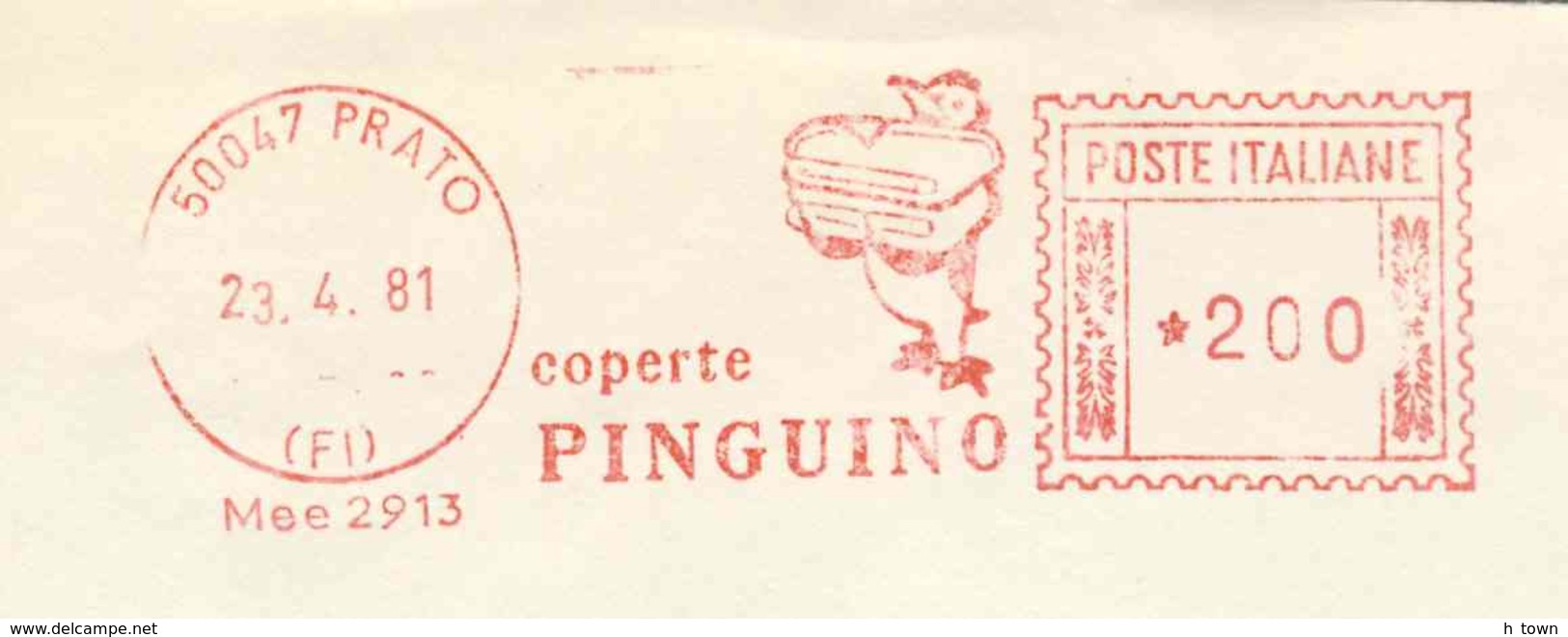 927  Manchot Pingouin: Ema D'Italie, 1981 -  Penguin Meter Stamp From Prato, Italy. Coperte Pinguino - Pingouins & Manchots