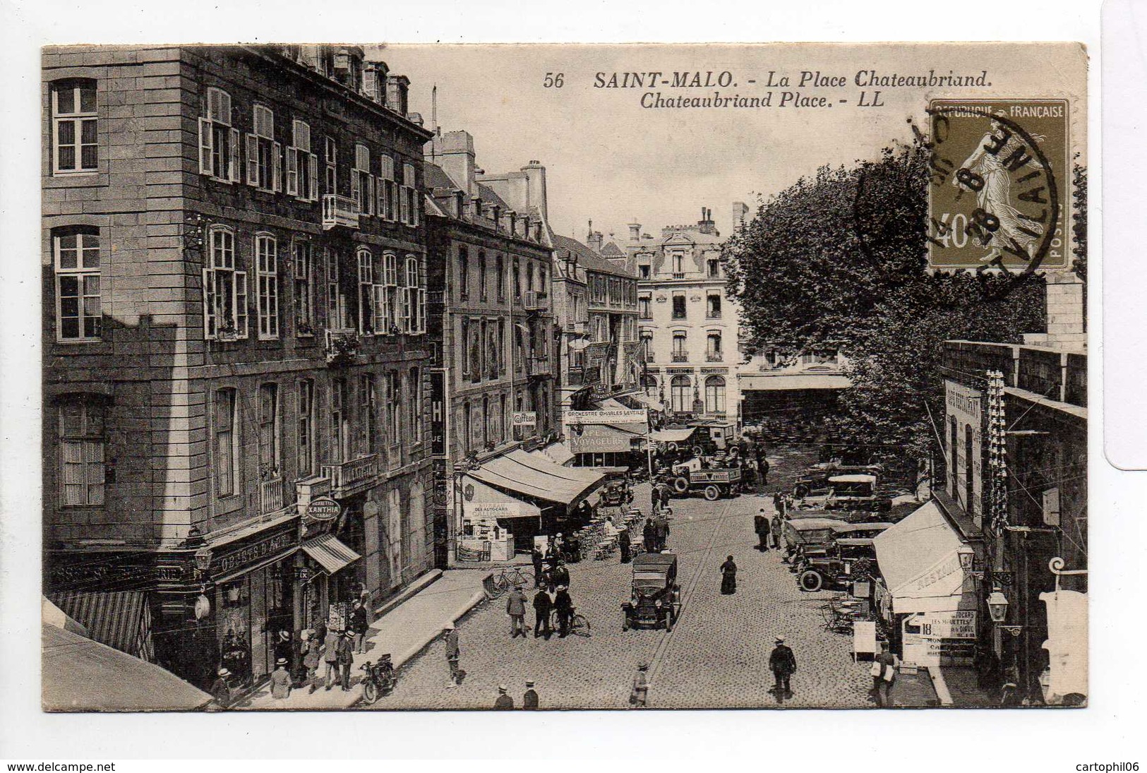 - CPA SAINT-MALO (35) - La Place Chateaubriand 1926 (belle Animation) - Editions Lévy N° 56 - - Saint Malo