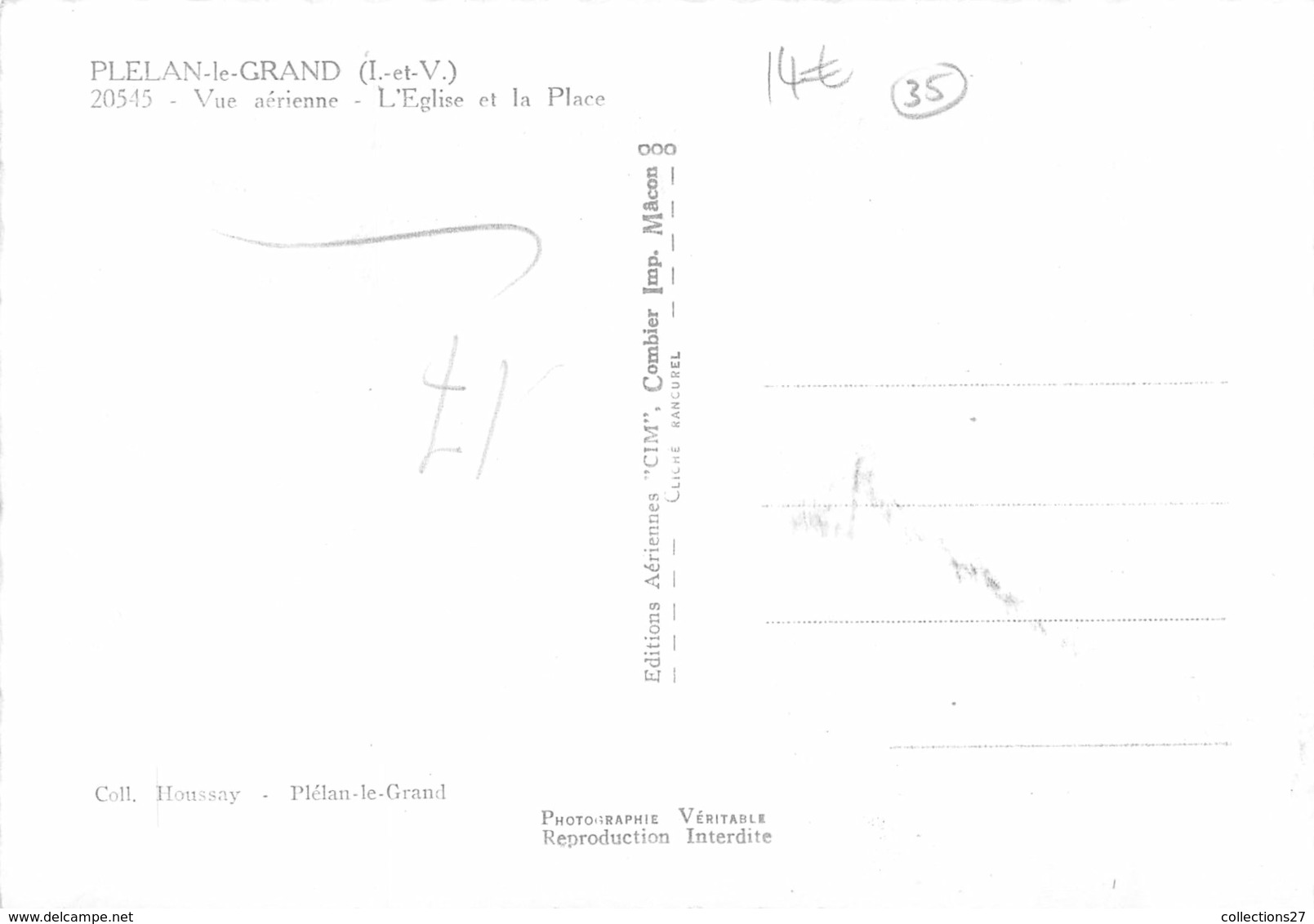 35-PLELAN-LE-GRAND- VUE AERIENNE , L'EGLISE ET LA PLACE - Other & Unclassified