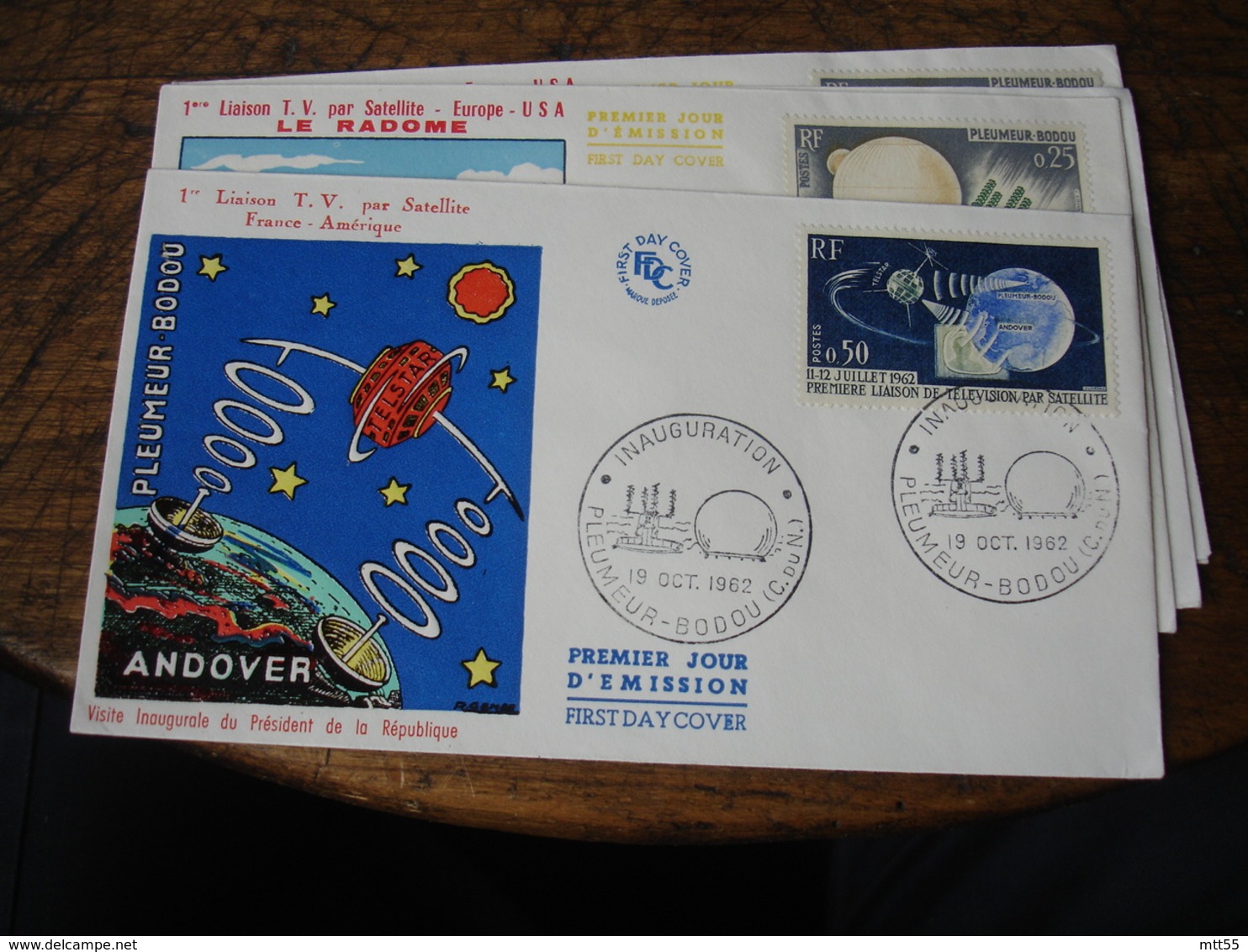 Lot De 4 Pleurmeur Boudou Espace  Satellite Fdc Enveloppe 1 Er Jour - 1960-1969